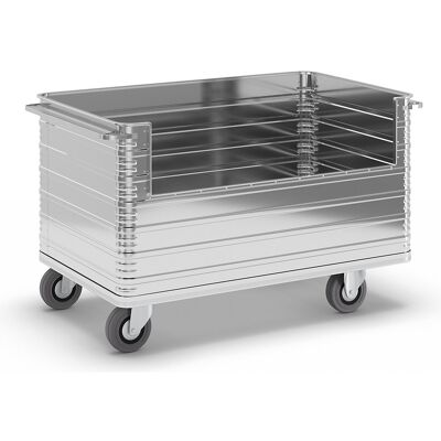 Alu-Kastenwagen, Inhalt 945 l, mit 250 mm tiefem Seitenwandausschnitt ZARGES Alu-Kastenwagen, Inhalt 945 l, mit 250 mm tiefem Seitenwandausschnitt ZARGES