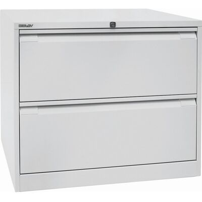 Hängeregistraturschrank, 2-bahnig, 2 Schübe, DIN A4, lichtgrau BISLEY Hängeregistraturschrank, 2-bahnig, 2 Schübe, DIN A4, lichtgrau BISLEY