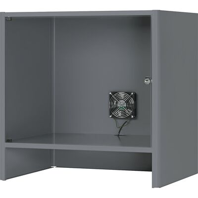 Monitorgehäuse mit integriertem Aktivlüfter, HxBxT 710 x 720 x 550 mm, anthrazit-metallic RAU Monitorgehäuse mit integriertem Aktivlüfter, HxBxT 710 x 720 x 550 mm, anthrazit-metallic RAU