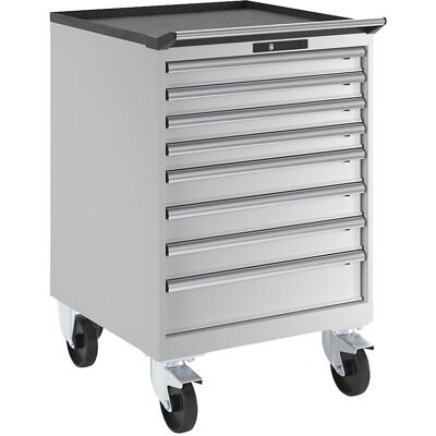 Schubladenschrank, fahrbar, BxT 717 x 725 mm, 8 Schubladen, lichtgrau LISTA Schubladenschrank, fahrbar, BxT 717 x 725 mm, 8 Schubladen, lichtgrau LISTA