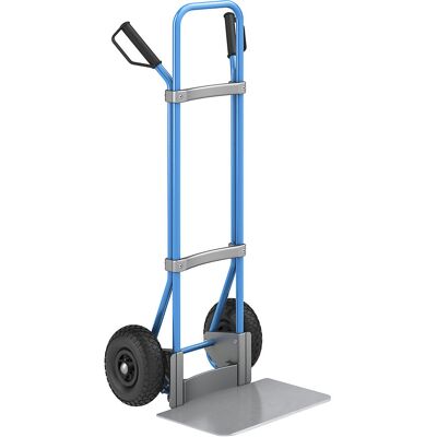 Sackkarre, blau, Schaufel-BxT 450 x 350 mm, verzinkt, Luftbereifung, ab 5 Stk eurokraft pro Sackkarre, blau, Schaufel-BxT 450 x 350 mm, verzinkt, Luftbereifung, ab 5 Stk eurokraft pro