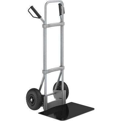 Sackkarre, verzinkt, Schaufel-BxT 450 x 500 mm, schwarz, Luftbereifung, ab 5 Stk eurokraft pro Sackkarre, verzinkt, Schaufel-BxT 450 x 500 mm, schwarz, Luftbereifung, ab 5 Stk eurokraft pro