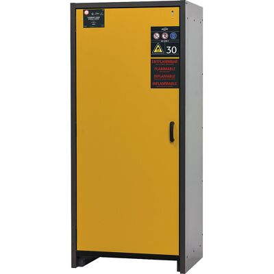Asecos Feuerschrank für Gefahrstoffe - Modell FM/UL/ULC/30, Grau/Gelb Asecos Feuerschrank für Gefahrstoffe - Modell FM/UL/ULC/30, Grau/Gelb