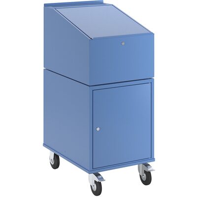Rollpult, mit Schrank inkl. 2 Fachböden, Farbe Lichtblau RAL 5012 eurokraft pro Rollpult, mit Schrank inkl. 2 Fachböden, Farbe Lichtblau RAL 5012 eurokraft pro