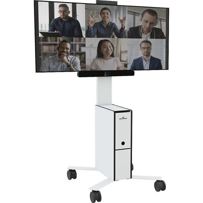 Durable Mobiler TV-Wagen - Höhenverstellbar 19-43 Zoll, 3 Fächer, Weiß Durable Mobiler TV-Wagen - Höhenverstellbar 19-43 Zoll, 3 Fächer, Weiß