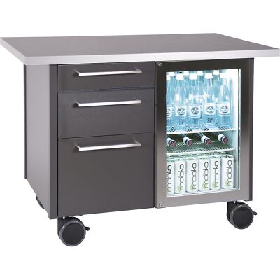 kaiserkraft Service- und Kaffeestation, mit 1 Kühlschrank und 3 Schubladen, LxBxH 1250 x 740 x 900 mm kaiserkraft Service- und Kaffeestation, mit 1 Kühlschrank und 3 Schubladen, LxBxH 1250 x 740 x 900 mm