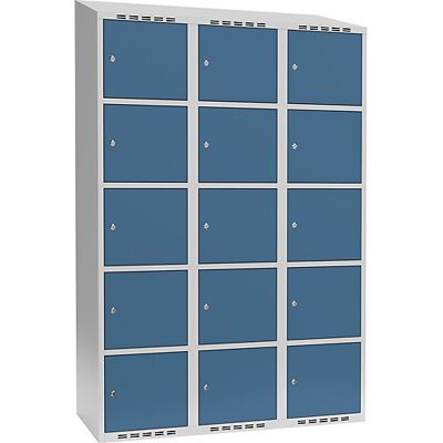 Kaiserkraft Fydor Stahl-Schrankschrank - Hellgrau / Hellblau - 5 Fächer Kaiserkraft Fydor Stahl-Schrankschrank - Hellgrau / Hellblau - 5 Fächer
