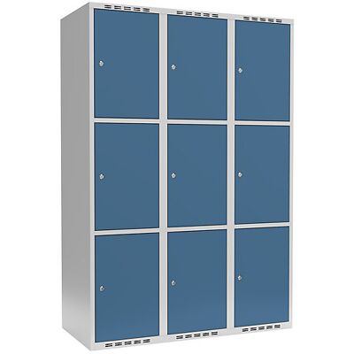 KaiserKraft Stahl-Schrank - 3 Fächer, Hellgrau / Blau, 1200mm KaiserKraft Stahl-Schrank - 3 Fächer, Hellgrau / Blau, 1200mm