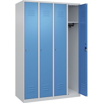 C+P Spind Classic PLUS - 4 Fächer, Stahl, Blau/Grau C+P Spind Classic PLUS - 4 Fächer, Stahl, Blau/Grau
