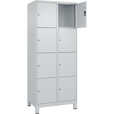 kaiserkraft 4er-Schließfachschrank Evolo PLUS, 2 Abteile, lichtgrau, B 800 mm, 8 Fächer, mit breiten Füßen, Zylinderschloss kaiserkraft 4er-Schließfachschrank Evolo PLUS, 2 Abteile, lichtgrau, B 800 mm, 8 Fächer, mit breiten Füßen, Zylinderschloss