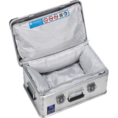 Sicherheitsbehälter AKKU STORAGE BOX, LxBxH 600 x 400 x 240 mm, Aluminium ZARGES Sicherheitsbehälter AKKU STORAGE BOX, LxBxH 600 x 400 x 240 mm, Aluminium ZARGES