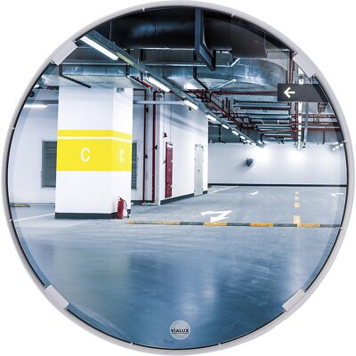 Mehrzweckspiegel 2 Richtungen, rund, Ø 500 mm, Rahmen weiß, Polymir® Vialux Mehrzweckspiegel 2 Richtungen, rund, Ø 500 mm, Rahmen weiß, Polymir® Vialux