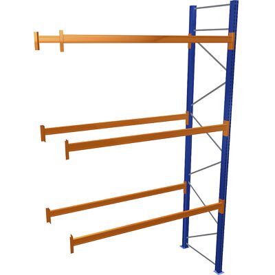 Palettenregal, blau/orange, HxBxT 4500 x 2700 x 1100 mm, Fachlast 1545 kg, Anbauregal SCHULTE Palettenregal, blau/orange, HxBxT 4500 x 2700 x 1100 mm, Fachlast 1545 kg, Anbauregal SCHULTE