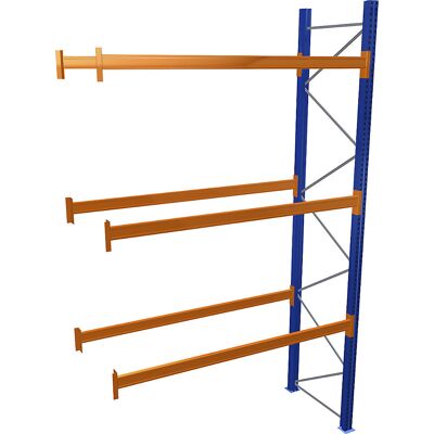 Palettenregal, blau/orange, HxBxT 4500 x 2700 x 1100 mm, Fachlast 2463 kg, Anbauregal SCHULTE Palettenregal, blau/orange, HxBxT 4500 x 2700 x 1100 mm, Fachlast 2463 kg, Anbauregal SCHULTE