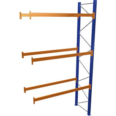 Palettenregal, blau/orange, HxBxT 5000 x 2700 x 1100 mm, Fachlast 2463 kg, Anbauregal SCHULTE Palettenregal, blau/orange, HxBxT 5000 x 2700 x 1100 mm, Fachlast 2463 kg, Anbauregal SCHULTE