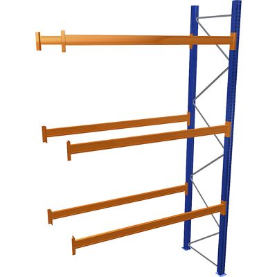 Palettenregal, blau/orange, HxBxT 4500 x 2700 x 1100 mm, Fachlast 3072 kg, Anbauregal SCHULTE Palettenregal, blau/orange, HxBxT 4500 x 2700 x 1100 mm, Fachlast 3072 kg, Anbauregal SCHULTE