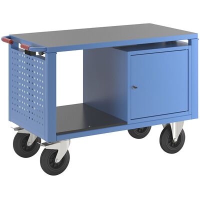 Montagewagen, elektrisch höhenverstellbar, 1 Schrank, LxBxH 1235 x 605 x 820 mm eurokraft pro Montagewagen, elektrisch höhenverstellbar, 1 Schrank, LxBxH 1235 x 605 x 820 mm eurokraft pro