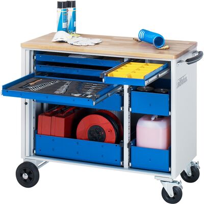Werkzeugwagen, 8 Schubladen, ohne Lochwand, HxBxT 890 x 1025 x 520 mm RAU Werkzeugwagen, 8 Schubladen, ohne Lochwand, HxBxT 890 x 1025 x 520 mm RAU