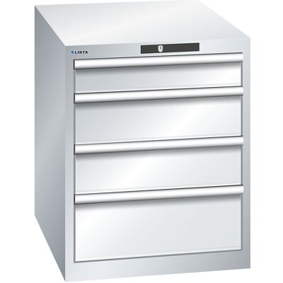 ESD-Schubladenschrank, BxTxH 564 x 725 x 700 mm, 4 Schubladen, Traglast 75 kg, lichtgrau LISTA ESD-Schubladenschrank, BxTxH 564 x 725 x 700 mm, 4 Schubladen, Traglast 75 kg, lichtgrau LISTA