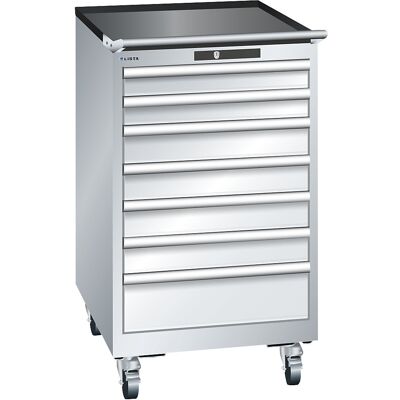 ESD-Schubladenschrank mobil, BxTxH 564 x 725 x 990 mm, 7 Schubladen, 2 x 75 / 4 x 100 / 1 x 150 mm, lichtgrau LISTA ESD-Schubladenschrank mobil, BxTxH 564 x 725 x 990 mm, 7 Schubladen, 2 x 75 / 4 x 100 / 1 x 150 mm, lichtgrau LISTA