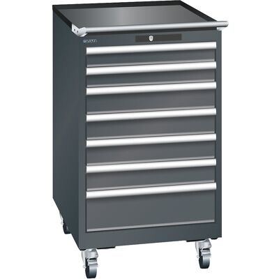 ESD-Schubladenschrank mobil, BxTxH 564 x 725 x 990 mm, 7 Schubladen, 2 x 75 / 4 x 100 / 1 x 150 mm, anthrazitgrau LISTA ESD-Schubladenschrank mobil, BxTxH 564 x 725 x 990 mm, 7 Schubladen, 2 x 75 / 4 x 100 / 1 x 150 mm, anthrazitgrau LISTA