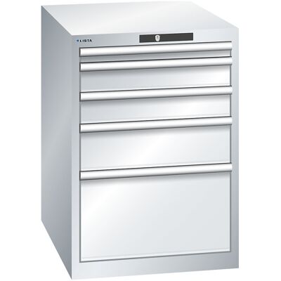 ESD-Schubladenschrank, BxTxH 564 x 725 x 800 mm, 5 Schubladen, Traglast 75 kg, lichtgrau LISTA ESD-Schubladenschrank, BxTxH 564 x 725 x 800 mm, 5 Schubladen, Traglast 75 kg, lichtgrau LISTA