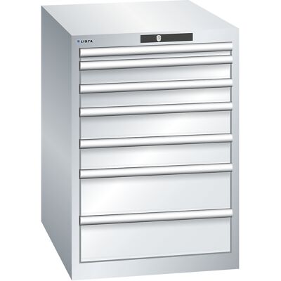 ESD-Schubladenschrank, BxTxH 564 x 725 x 800 mm, 7 Schubladen, Traglast 75 kg, lichtgrau LISTA ESD-Schubladenschrank, BxTxH 564 x 725 x 800 mm, 7 Schubladen, Traglast 75 kg, lichtgrau LISTA