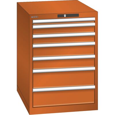 ESD-Schubladenschrank, BxTxH 564 x 725 x 800 mm, 7 Schubladen, Traglast 75 kg, orange LISTA ESD-Schubladenschrank, BxTxH 564 x 725 x 800 mm, 7 Schubladen, Traglast 75 kg, orange LISTA