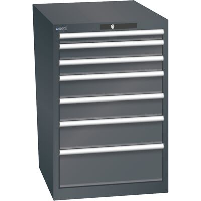 ESD-Schubladenschrank, BxTxH 564 x 725 x 850 mm, 7 Schubladen, Traglast 75 kg, anthrazitgrau LISTA ESD-Schubladenschrank, BxTxH 564 x 725 x 850 mm, 7 Schubladen, Traglast 75 kg, anthrazitgrau LISTA