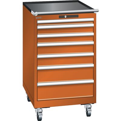 ESD-Schubladenschrank mobil, BxTxH 564 x 725 x 990 mm, 7 Schubladen, 1 x 50 / 2 x 75 / 2 x 100 / 2 x 150 mm, orange LISTA ESD-Schubladenschrank mobil, BxTxH 564 x 725 x 990 mm, 7 Schubladen, 1 x 50 / 2 x 75 / 2 x 100 / 2 x 150 mm, orange LISTA