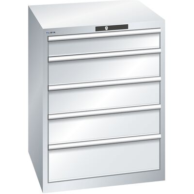 ESD-Schubladenschrank, BxTxH 717 x 725 x 850 mm, 5 Schubladen, Traglast 75 kg, lichtgrau LISTA ESD-Schubladenschrank, BxTxH 717 x 725 x 850 mm, 5 Schubladen, Traglast 75 kg, lichtgrau LISTA