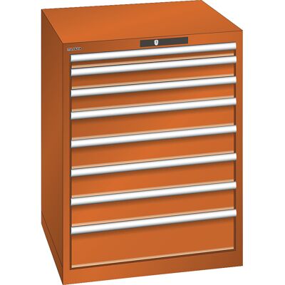ESD-Schubladenschrank, BxTxH 717 x 725 x 850 mm, 8 Schubladen, Traglast 75 kg, orange LISTA ESD-Schubladenschrank, BxTxH 717 x 725 x 850 mm, 8 Schubladen, Traglast 75 kg, orange LISTA