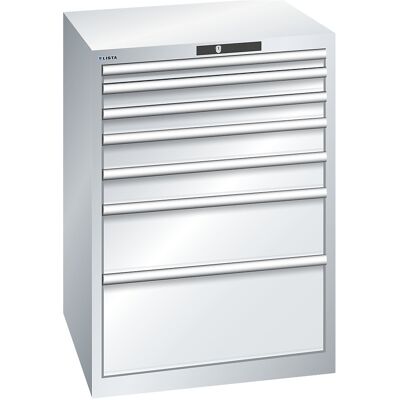 ESD-Schubladenschrank, BxTxH 717 x 725 x 1000 mm, 7 Schubladen, Traglast 75 kg, lichtgrau LISTA ESD-Schubladenschrank, BxTxH 717 x 725 x 1000 mm, 7 Schubladen, Traglast 75 kg, lichtgrau LISTA