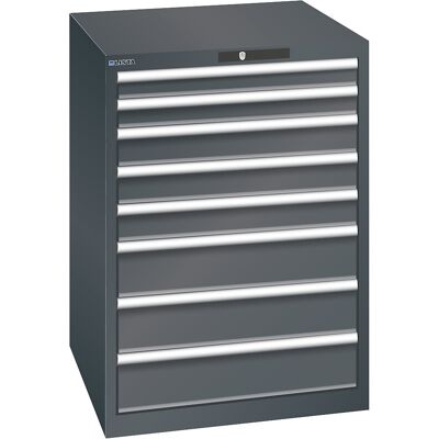 ESD-Schubladenschrank, BxTxH 717 x 725 x 1000 mm, 8 Schubladen, 75/100/150 mm, Traglast 75 kg, anthrazitgrau LISTA ESD-Schubladenschrank, BxTxH 717 x 725 x 1000 mm, 8 Schubladen, 75/100/150 mm, Traglast 75 kg, anthrazitgrau LISTA