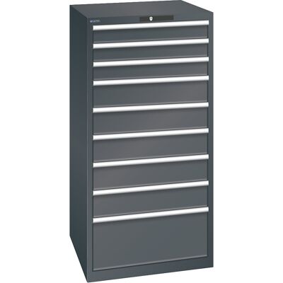 ESD-Schubladenschrank, BxTxH 717 x 725 x 1450 mm, 9 Schubladen, Traglast 75 kg, anthrazitgrau LISTA ESD-Schubladenschrank, BxTxH 717 x 725 x 1450 mm, 9 Schubladen, Traglast 75 kg, anthrazitgrau LISTA