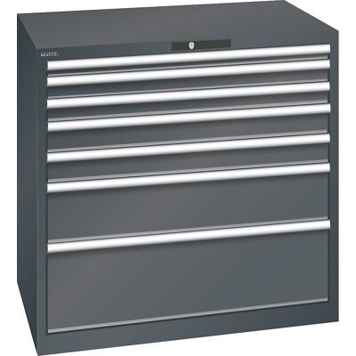 ESD-Schubladenschrank, BxTxH 1023 x 725 x 1000 mm, 7 Schubladen, Traglast 200 kg / 1 x 50 mm mit 75 kg, anthrazitgrau LISTA ESD-Schubladenschrank, BxTxH 1023 x 725 x 1000 mm, 7 Schubladen, Traglast 200 kg / 1 x 50 mm mit 75 kg, anthrazitgrau LISTA