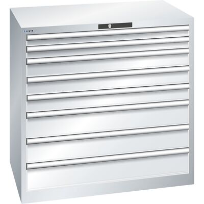 ESD-Schubladenschrank, BxTxH 1023 x 725 x 1000 mm, 8 Schubladen, Traglast 200 kg, lichtgrau LISTA ESD-Schubladenschrank, BxTxH 1023 x 725 x 1000 mm, 8 Schubladen, Traglast 200 kg, lichtgrau LISTA