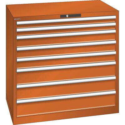 ESD-Schubladenschrank, BxTxH 1023 x 725 x 1000 mm, 8 Schubladen, Traglast 200 kg, orange LISTA ESD-Schubladenschrank, BxTxH 1023 x 725 x 1000 mm, 8 Schubladen, Traglast 200 kg, orange LISTA