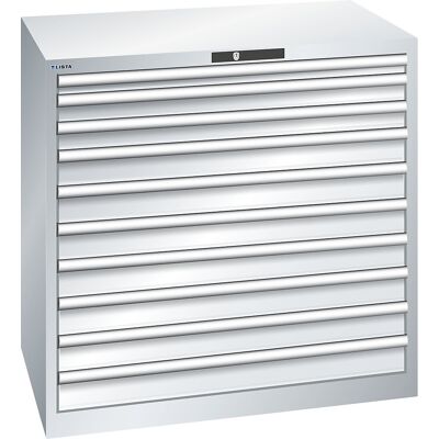 ESD-Schubladenschrank, BxTxH 1023 x 725 x 1000 mm, 10 Schubladen, Traglast 200 kg, lichtgrau LISTA ESD-Schubladenschrank, BxTxH 1023 x 725 x 1000 mm, 10 Schubladen, Traglast 200 kg, lichtgrau LISTA