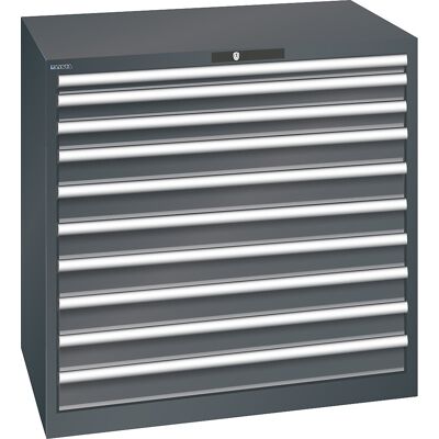ESD-Schubladenschrank, BxTxH 1023 x 725 x 1000 mm, 10 Schubladen, Traglast 200 kg, anthrazitgrau LISTA ESD-Schubladenschrank, BxTxH 1023 x 725 x 1000 mm, 10 Schubladen, Traglast 200 kg, anthrazitgrau LISTA