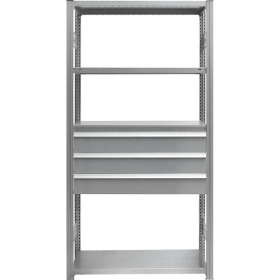 Schubladen-Set, 3 Schubladen, verzinkt, BxT 1300 x 500 mm, Traglast 60 kg, Einbauhöhe 500 mm eurokraft pro Schubladen-Set, 3 Schubladen, verzinkt, BxT 1300 x 500 mm, Traglast 60 kg, Einbauhöhe 500 mm eurokraft pro