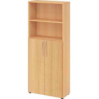 kaiserkraft Büroregalschrank, HxBxT 1880 x 800 x 346 mm, 5 Ordnerhöhen, 2 davon offen, Buche-Dekor kaiserkraft Büroregalschrank, HxBxT 1880 x 800 x 346 mm, 5 Ordnerhöhen, 2 davon offen, Buche-Dekor