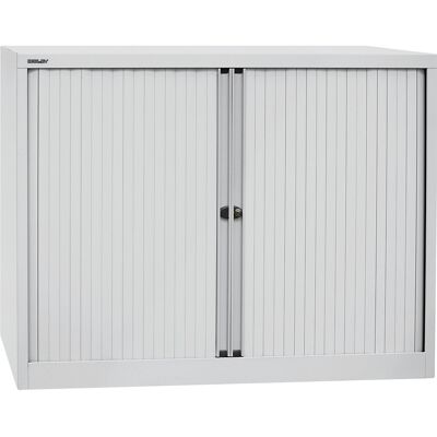 Euro-Rollladenschrank, Breite 1200 mm, 2 Fachböden, lichtgrau BISLEY Euro-Rollladenschrank, Breite 1200 mm, 2 Fachböden, lichtgrau BISLEY