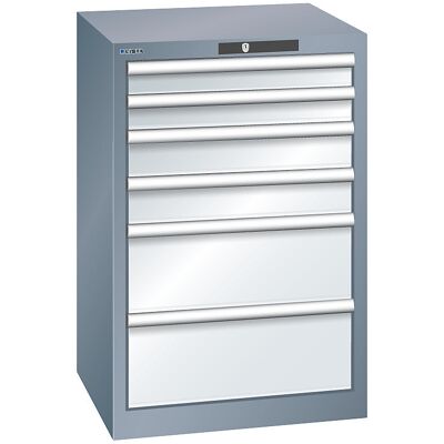 Schubladenschrank, 6 Schubladen, BxTxH 564 x 572 x 850 mm, grau metallic / lichtgrau LISTA Schubladenschrank, 6 Schubladen, BxTxH 564 x 572 x 850 mm, grau metallic / lichtgrau LISTA
