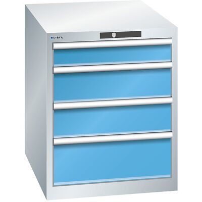 Schubladenschrank, 4 Schubladen, BxTxH 564 x 724 x 700 mm, lichtgrau / lichtblau LISTA Schubladenschrank, 4 Schubladen, BxTxH 564 x 724 x 700 mm, lichtgrau / lichtblau LISTA