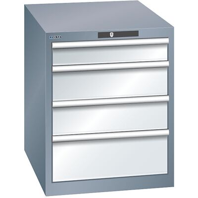 Schubladenschrank, 4 Schubladen, BxTxH 564 x 724 x 700 mm, grau metallic / lichtgrau LISTA Schubladenschrank, 4 Schubladen, BxTxH 564 x 724 x 700 mm, grau metallic / lichtgrau LISTA