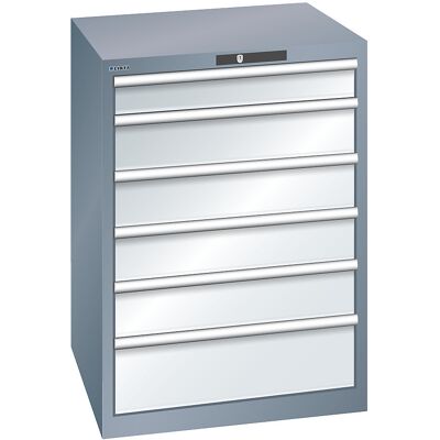Schubladenschrank, Stahlblech, HxB 1000 x 717 mm, 6 Schubladen, grau metallic / lichtgrau LISTA Schubladenschrank, Stahlblech, HxB 1000 x 717 mm, 6 Schubladen, grau metallic / lichtgrau LISTA