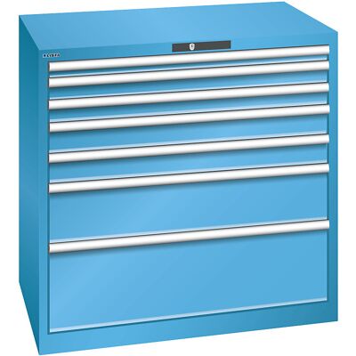 Schubladenschrank, 7 Schubladen, BxTxH 1023 x 725 x 1000 mm, lichtblau LISTA Schubladenschrank, 7 Schubladen, BxTxH 1023 x 725 x 1000 mm, lichtblau LISTA