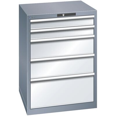 Schubladenschrank, 5 Schubladen, BxTxH 717 x 725 x 1000 mm, grau metallic / lichtgrau LISTA Schubladenschrank, 5 Schubladen, BxTxH 717 x 725 x 1000 mm, grau metallic / lichtgrau LISTA
