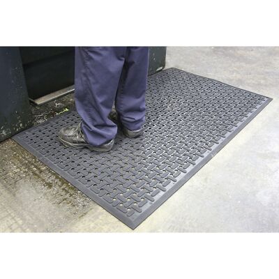 Arbeitsplatzmatte K-Mat, LxB 1500 x 900 mm, schwarz COBA Arbeitsplatzmatte K-Mat, LxB 1500 x 900 mm, schwarz COBA